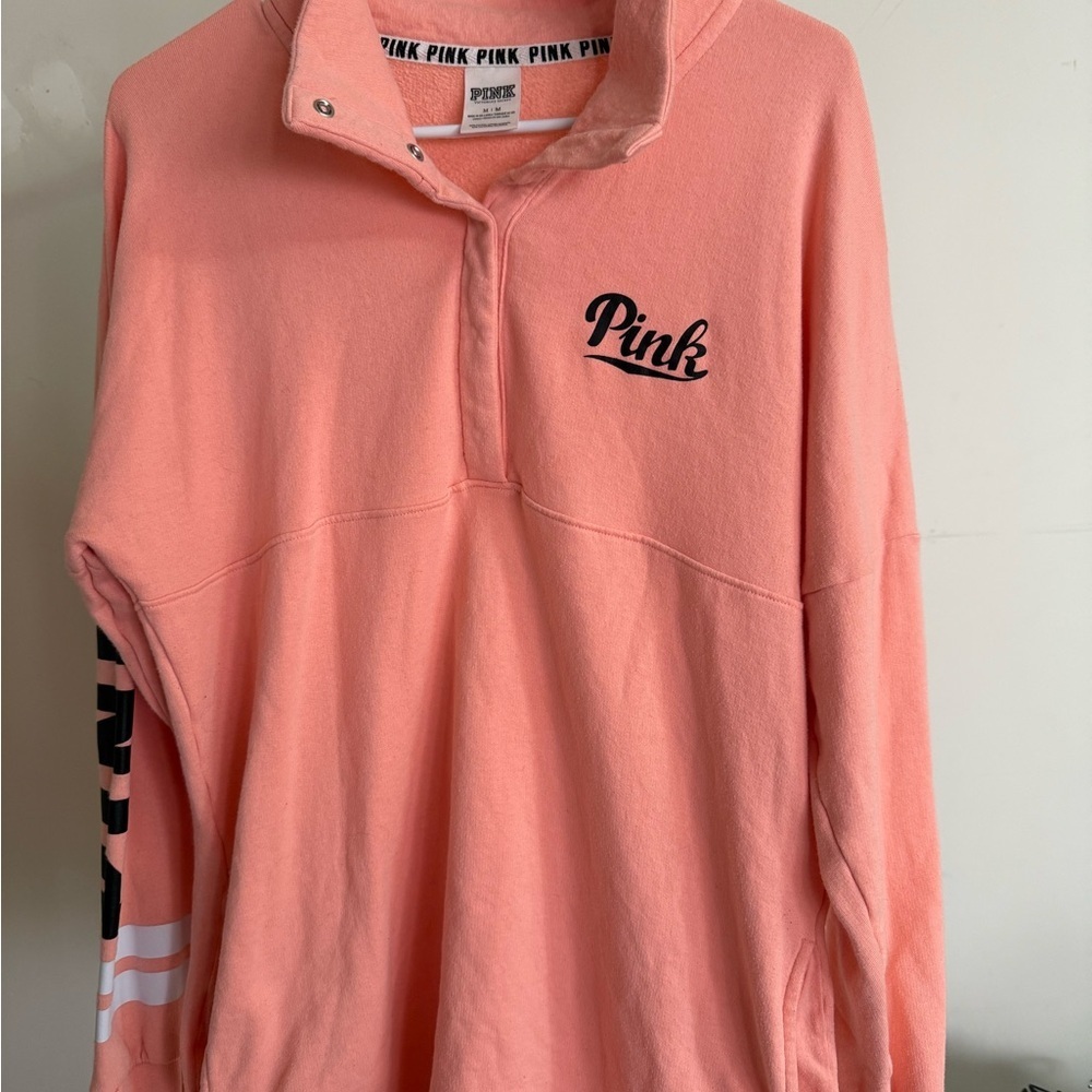 Victoria's Secret PINK Campus Fleece Quarter-Zip Sweatshirt - Picture 2 of 8